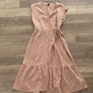 Universal Thread Blush Pink Wrap Maxi Dress with Tie Waist